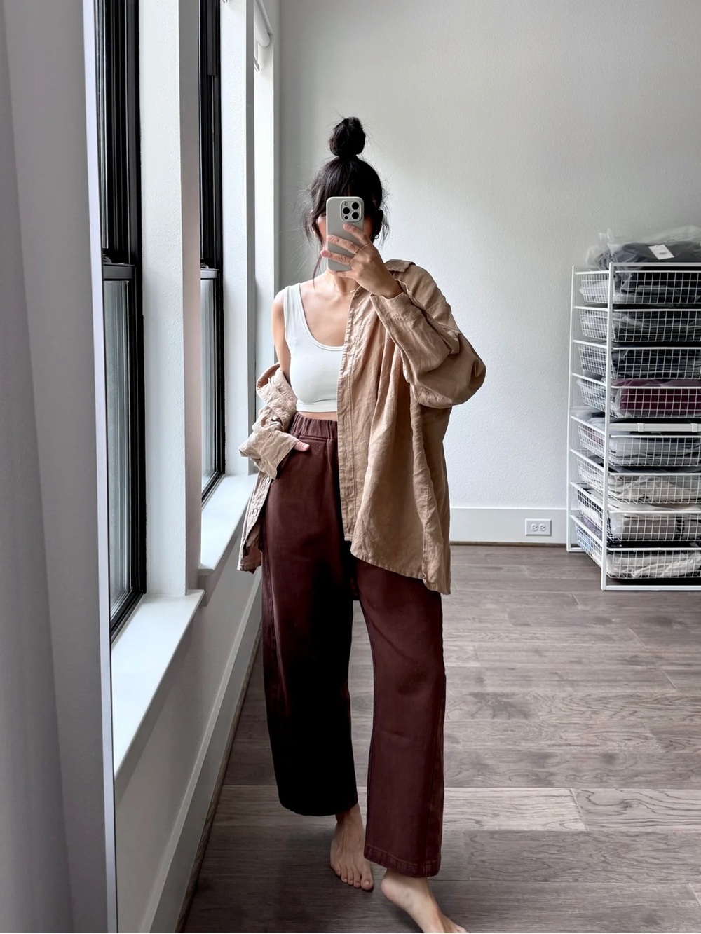 New Le Bon Shoppe chocolate brown denim arc pants